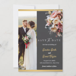 Moderne Full Foto Doppelseitige Save the Date-Kart Date
