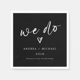 Moderne Fun Black and White "We Do" Wedding Serviette