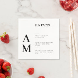 Moderne Fun Facts Bold Black Typografy Wedding Serviette