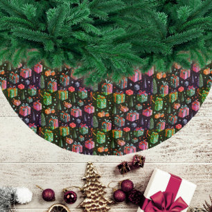 Moderne Fun farbenfrohe Weihnachtsgeschenke Winter Polyester Weihnachtsbaumdecke