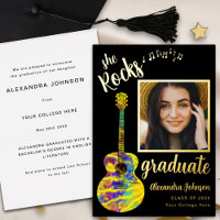 Moderne Fun Graduate Foto Script Black and Gold