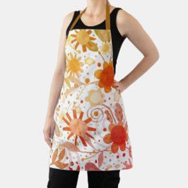 Moderne Fun Orange Blume Kochen Inspirivität Schürze