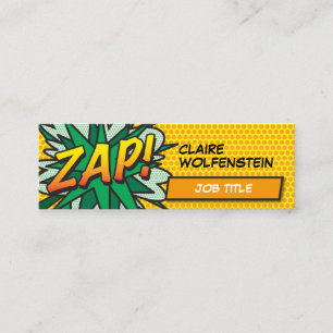 Moderne Fun Pop Art Comic Book ZAP Mini Visitenkarte