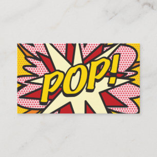 Moderne Fun Pop Art Comic Buch POP Visitenkarte