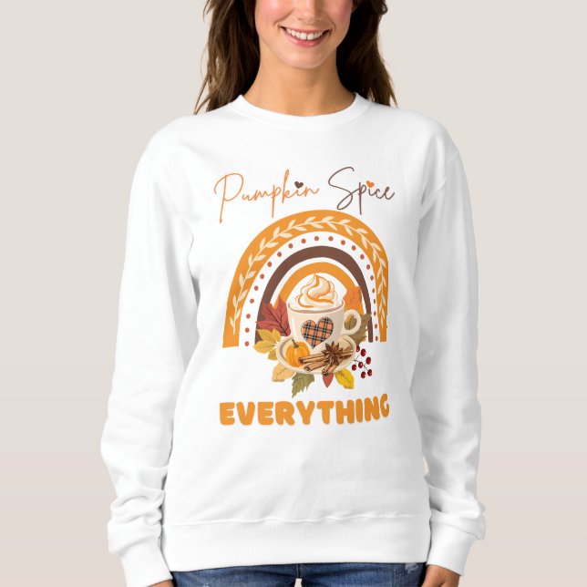 Moderne Fun Pumpkin Gewürze Alles Fall trinken Sweatshirt (Vorderseite)