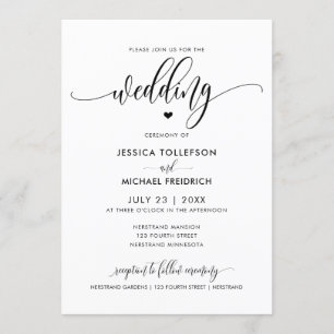 Moderne Fun Wedding Typografy Kalligrafy Einladung