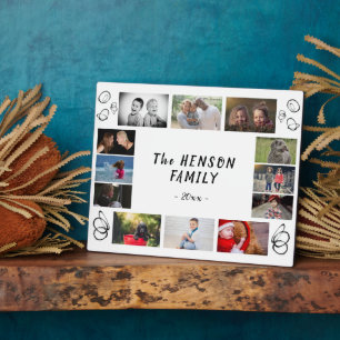 Moderne Fun Yearly Family Keepake 12 Foto Collage Fotoplatte