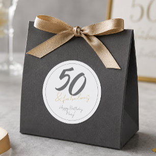 Moderne Fünfzig und Fabulous 50. Geburtstag Runder Aufkleber
