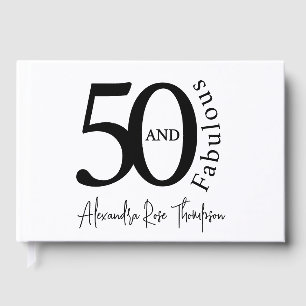 Moderne Fünfzig und Fantastisch 50. Geburtstagsfei Gästebuch