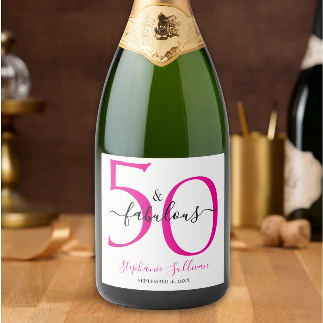 Moderne Fünfzig und Fantastisch Rosa 50. Geburtsta (Von Creator hochgeladen)