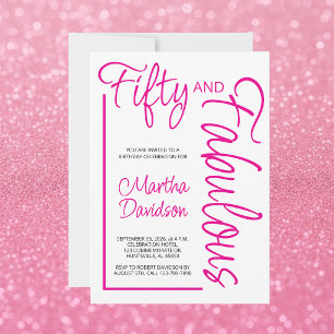 Moderne Fünfzig und Fantastische 50. Geburtstagsfe Einladung