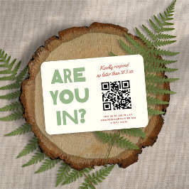 Moderne funky Erde Farbtöne QR-Code Hochzeit RSVP Karte