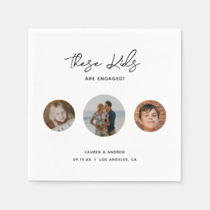 Moderne Funny Chilhood Foto Engagement Party Serviette