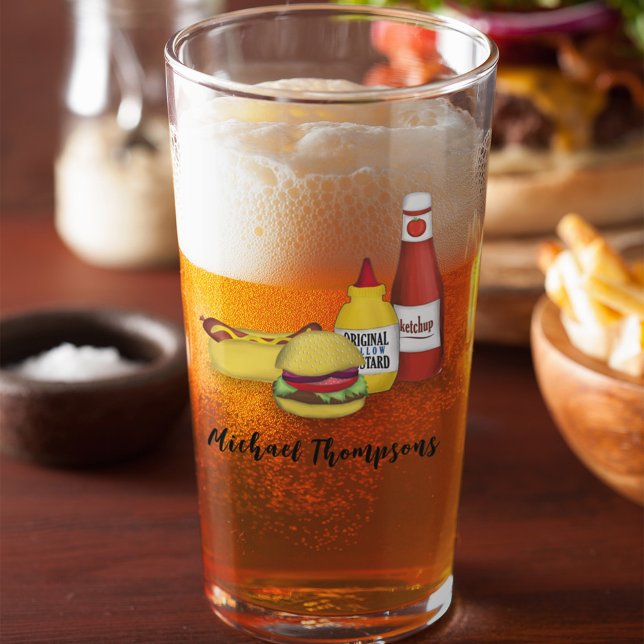 Moderne Funny GRILLEN Personalisiert Glas (BBQ Beer glass)