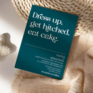 Moderne Funny Minimal Typografie Tiefe Aquamarine Einladung