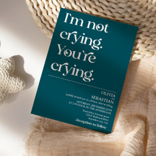 Moderne Funny Minimal Typografie Tiefe Aquamarine Einladung