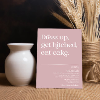 Moderne Funny Minimal Typografy Dusty Rose Wedding Einladung