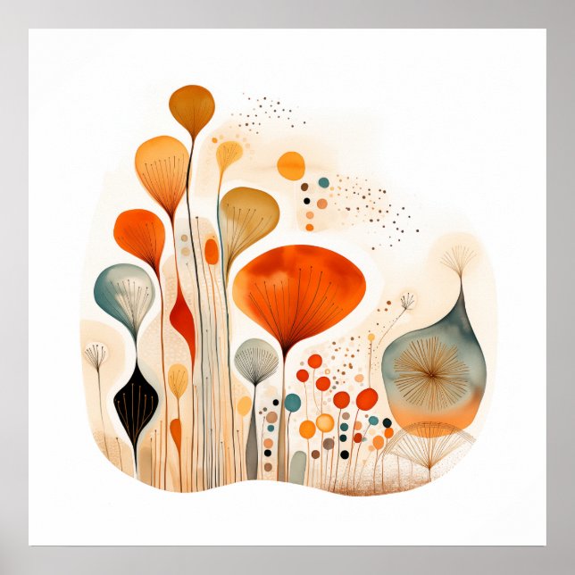 Moderne Fusionswasserfarbe abstrakt Poster (Vorne)