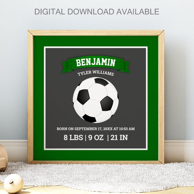 Moderne Fußball-Baby-Geburtsstatistik Poster (Von Creator hochgeladen)