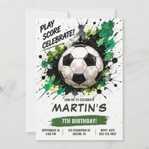 Moderne Fußball-Geburtstags-Einladung Einladung