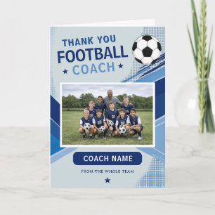 Moderne Fußball-Mannschaftsfoto Coach Dankeskarte