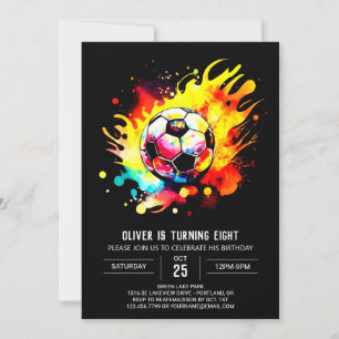 Moderne Fußballkinder zum Geburtstag Einladung