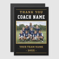 Moderne Fußballmannschaft Foto Coach Magnetkarte