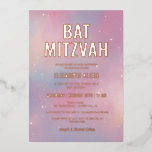 Moderne Galaxie Rose Gold Bat Mitzvah Folieneinladung<br><div class="desc">Moderne Galaxy Rose Gold Bat Mitzvah Foil Einladung</div>