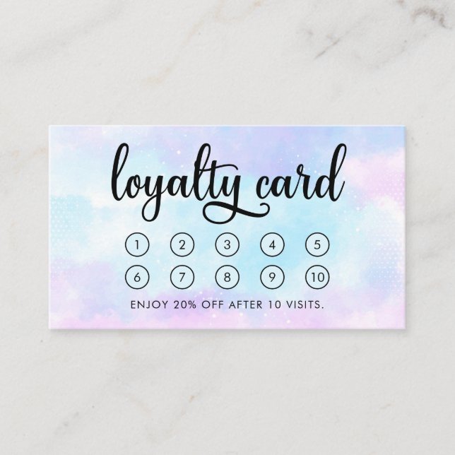 Moderne Galaxy Business Loyalty Punch Card Visitenkarte (Vorderseite)