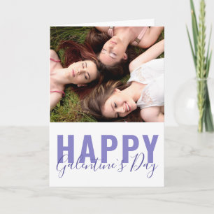 Moderne Galentine`s Day-Freundesfotos in Lila Feiertagskarte