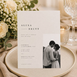 Moderne Galerie-Hochzeitseinladung mit Foto Einladung