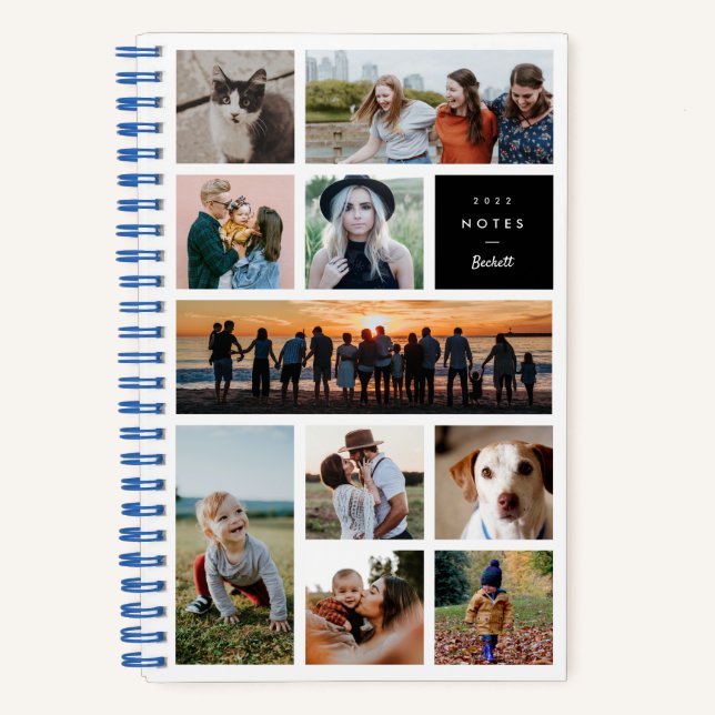 Moderne Galerie Zehn Foto Collage Notebook Notizbuch (Vorderseite)