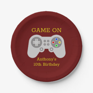 Moderne Gamer aller Altersgruppen Pappteller