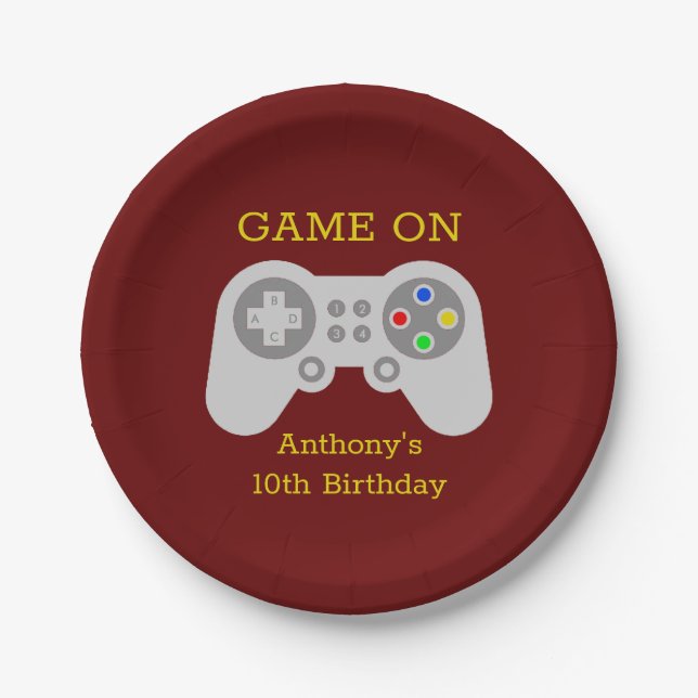 Moderne Gamer aller Altersgruppen Pappteller (Vorderseite)