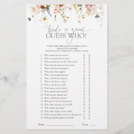 Moderne Garden Blume Drehbuch Braut oder Game