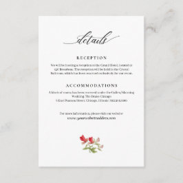 Moderne Garden Blume Handgeschriebene Hochzeitsinf Begleitkarte