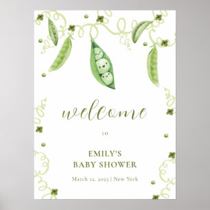 Moderne Garden Sweet Pea Baby Dusche Empfang Poster