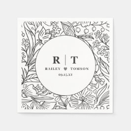 Moderne Gartenblume Elegante Engagement Party Serviette