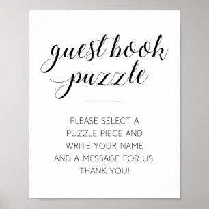 Moderne Gästebuch-Puzzle-Hochzeitstafel Poster
