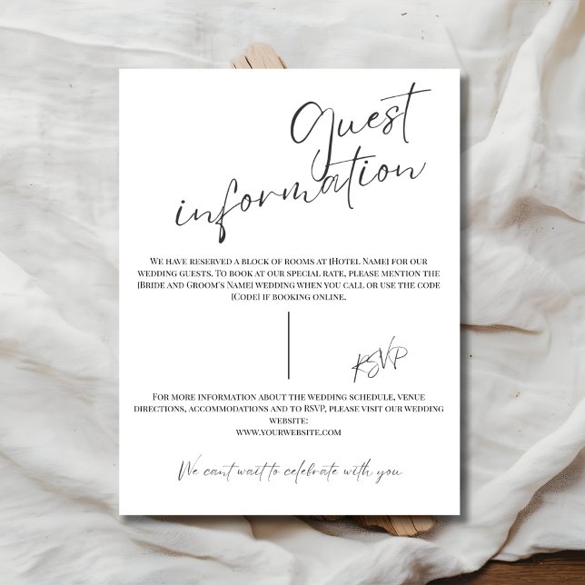 Moderne Gästekarte für Hochzeiten Begleitkarte (Von Creator hochgeladen)