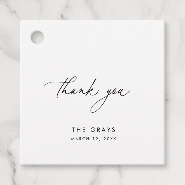 Moderne Gastgeschenk Hochzeit Geschenkanhänger (Vorderseite)