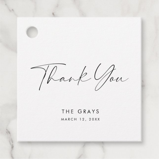 Moderne Gastgeschenk Hochzeit Geschenkanhänger (Vorderseite)