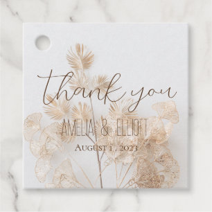 Moderne Gastgeschenk Hochzeit gold floral elegant  Geschenkanhänger