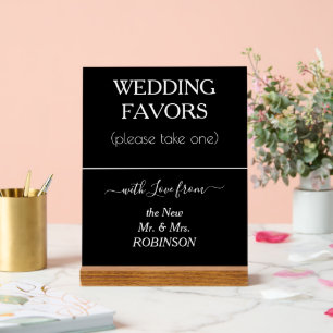 Moderne Gastgeschenke Hochzeiten Schwarz-weiß NAME Acrylschild