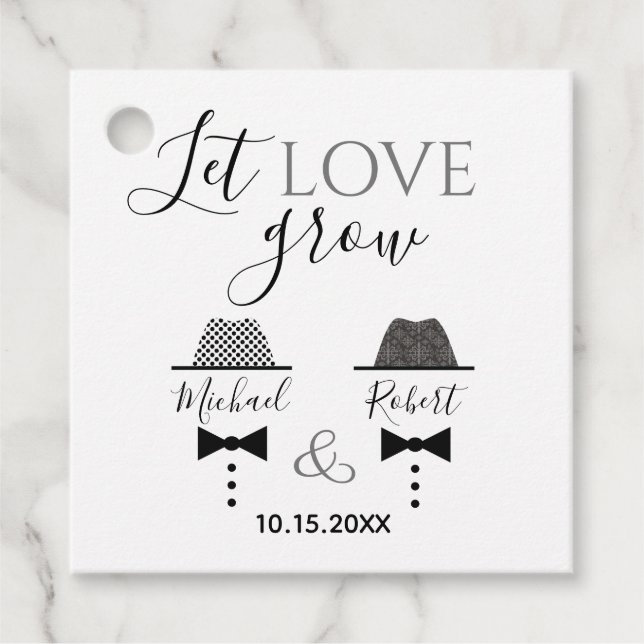 Moderne Gay Wedding Geschenkanhänger (Vorderseite)