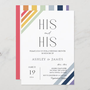 Moderne Gay Wedding Paare duschen ihren LGBTQ Einladung