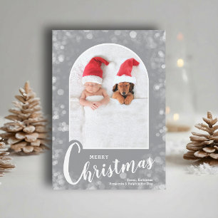 Moderne gebogene Foto auf grauem Weihnachten