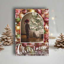 Moderne gebogene Foto auf Weihnachtsbaumkugeln