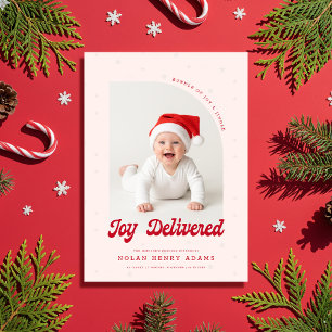 Moderne Geburtsanzeige für Babys mit Bogenförmiger Feiertagskarte