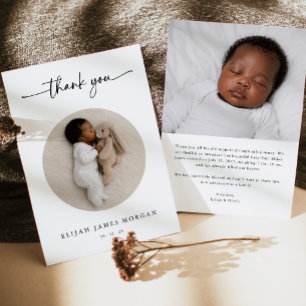 Moderne Geburtsanzeige mit Babyfoto Ankündigung